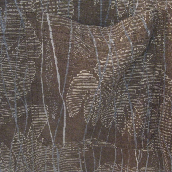 Mantles Men's Silk Button Front Shirt Brown LG - Picture 4 of 6